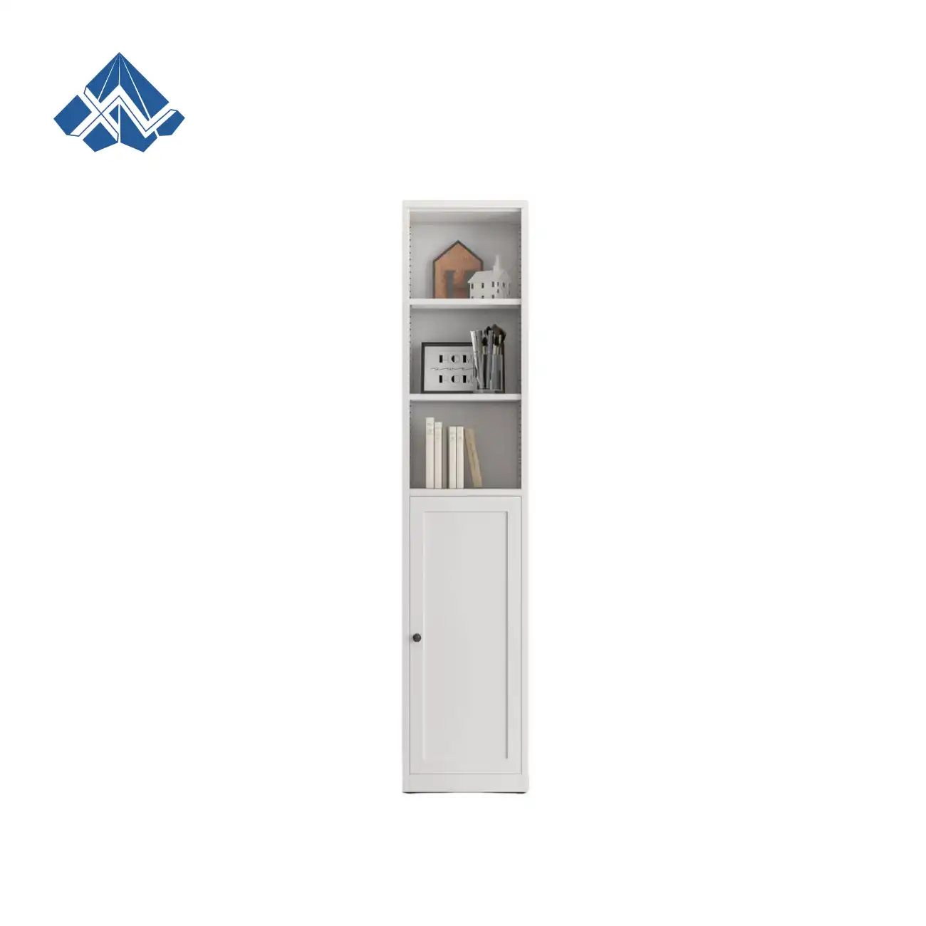 Single-door narrow-wall storage cabinet